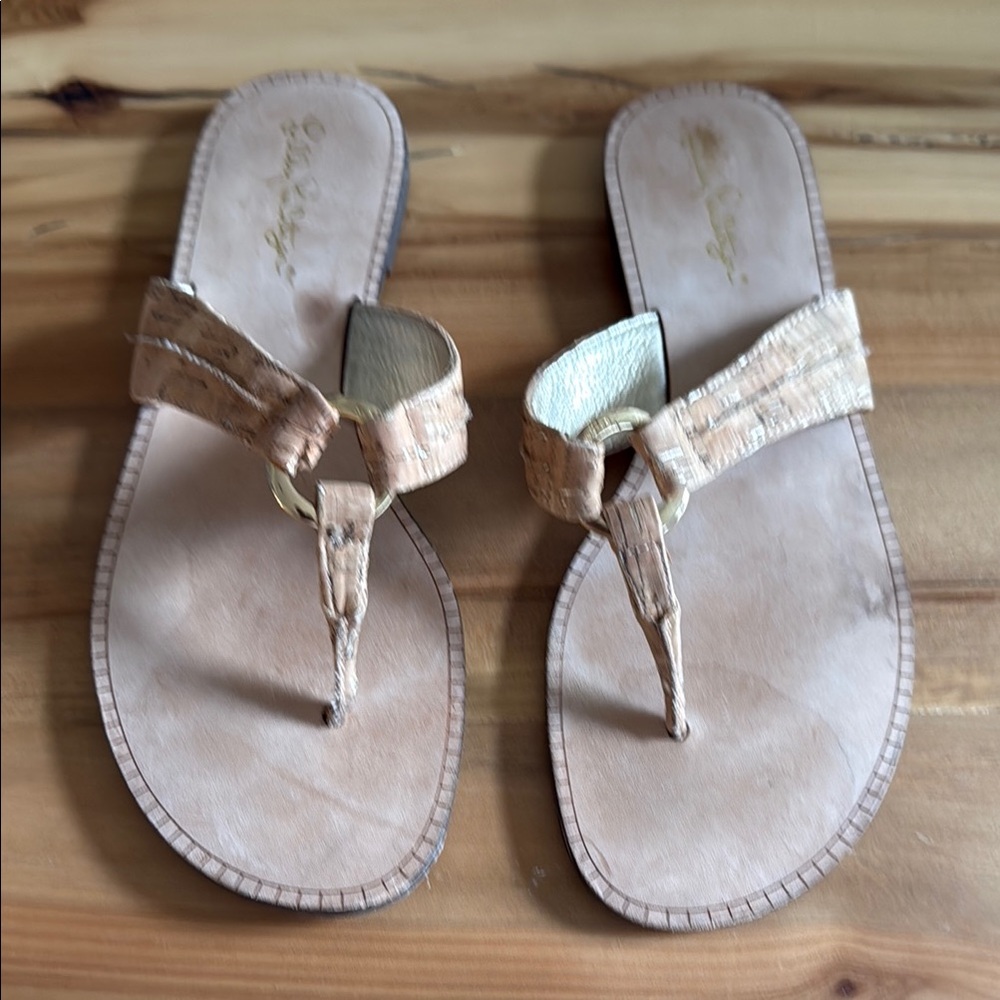 Lilly Pulitzer Tan Sandals with Bow Detail